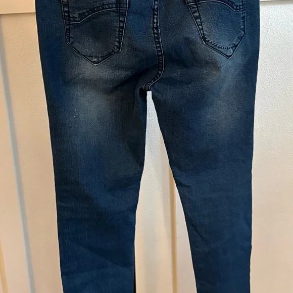 Roma Premium Size 13 Distressed Skinny Jeans Triple Button Stretch - Picture 3 of 6